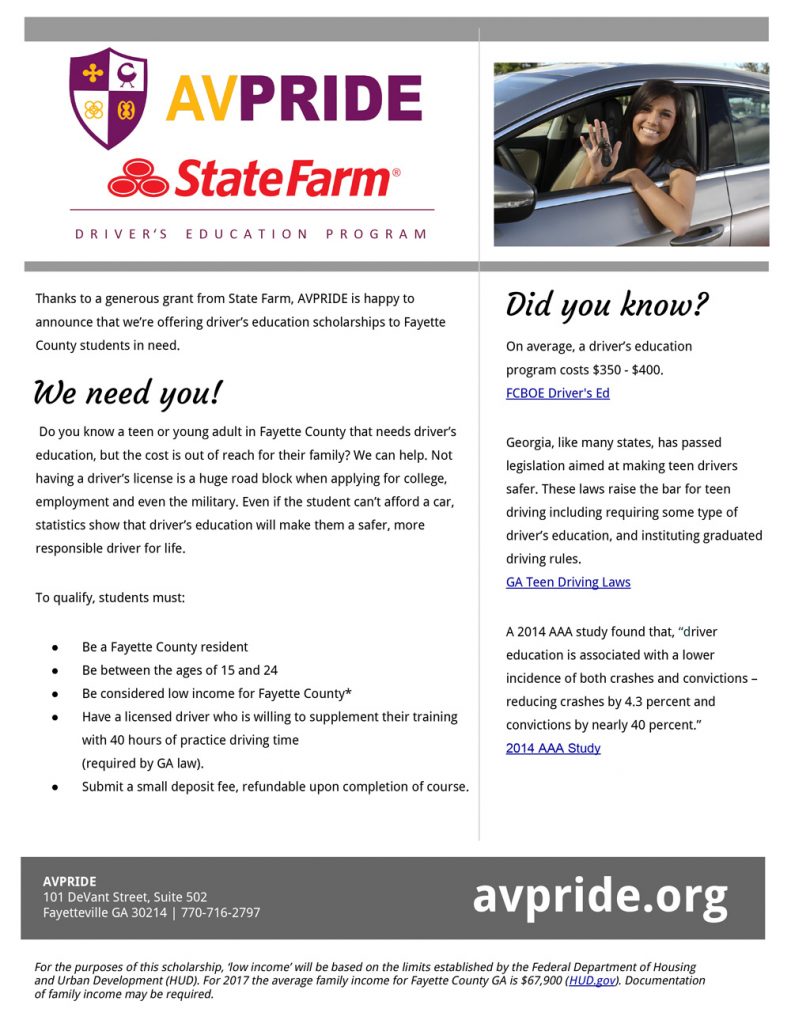 State Farm Grant Allows AVPRIDE To Offer Driver’s Education